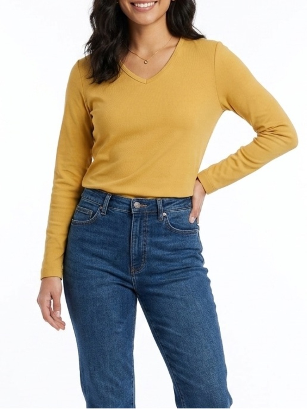 Tail Women’s Yellow Long Sleeve V-Neck Athletic Golf Performance Top Small USA
